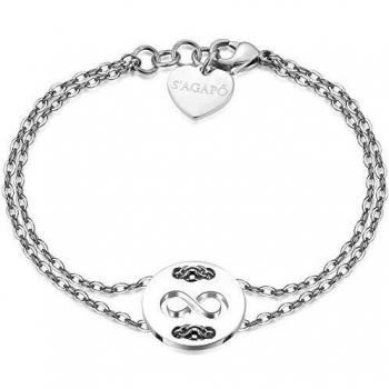 Pulsera S'AGAPò Be My Always Infinito de acero para mujer