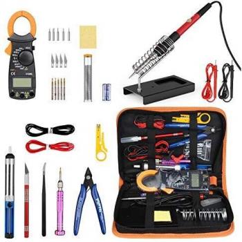 Kit de Soldador Estaño con Multímetro 28 Piezas, Kit de Soldadura Completo para Trabajos de Soldadura