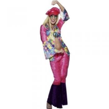 Psychedelic - Disfraz de hippie psicodélica para mujer, talla UK 12-14