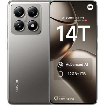 Xiaomi 14T Pro 5G Titanio - Smartphone Libre 12GB RAM, 1TB Almacenamiento, Pantalla IA 144Hz, Carga Rápida HyperCharge 120W y Lentes Leica Summilux