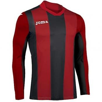 Joma Pisa Camiseta de Juego Manga Larga, Hombre, Rojo-Negro, L
