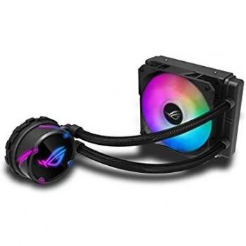 ASUS ROG STRIX LC 120 RGB - Sistema de refrigeración líquida de CPU, AURA Sync RGB, tubo de goma reforzado de 38 cm, ventilador ROG RGB optimizado