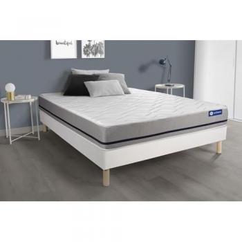 Pack ACTISOM Somier blanco + Colchón con muelles ensacados 120 x 195 cm, Multiláminas, 3 Zonas de Confort