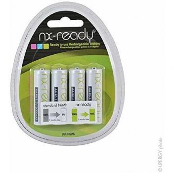 Acumuladores NiMH AA 1.2V 2000mAh recargables en blister de 4 unidades NX READY
