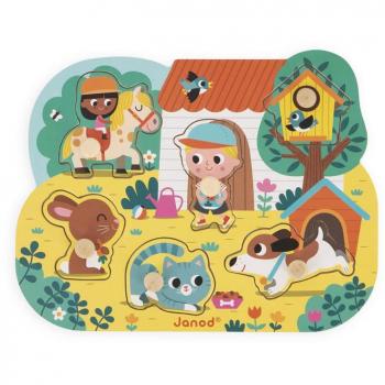 Puzle de madera El Campo - Primeria Infancia - 6 piezas - Janod J07107 JU07107 JANOD