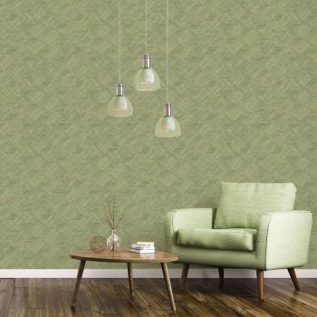 Noordwand Papel de pared Evergreen Wicker Natural verde, revestimiento mural decorativo para el hogar, color verde y beige