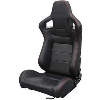 MODAUTO Asiento Deportivo Coche,Semibaquet Ajustable,Ríeles incluidos,Conductor y Pasajero,para Coche y Simulador de Conducción,Modelo N701L,Ojos Negro