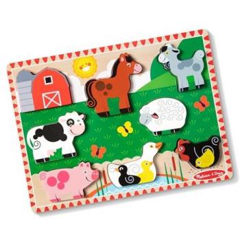 Melissa & Doug Farm Wooden Chunky Puzzle - 8 Pieces