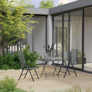 3-Piece Anthracite Steel Garden Dining Set