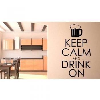 Keep Calm And Drink - diseño plaśtico woooowltd, negro, Medium: 45cm x 80cm / 18 x 32