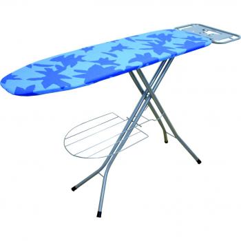 Burdeos - Tabla de Planchar de 120 x 38 cm, Rejilla Porta Ropa, Soporte Centro Planchado, Color Rojo