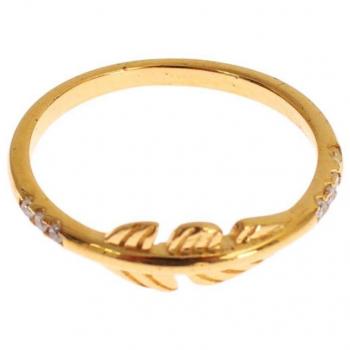 Nialaya Gold Clear CZ 925 Silver Ring - EU56 | US8