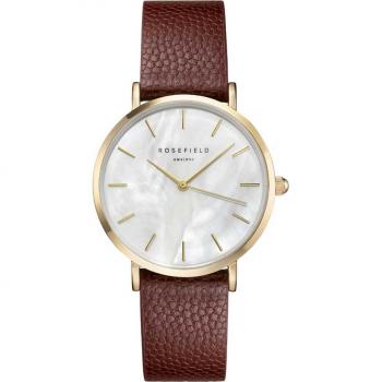 Reloj Rosefield UWCCSG-U27 - Elegante y Moderno, diseño contemporáneo, caja de acero inoxidable, esfera minimalista, correa de cuero genuino, resistente al agua hasta 30 metros