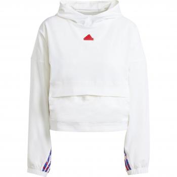 Sudadera con Gorro Adidas Express All Gender Woven Blanca - Mujer