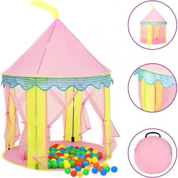 Tienda de juegos para niños rosa con 250 bolas 100x100x127 cm