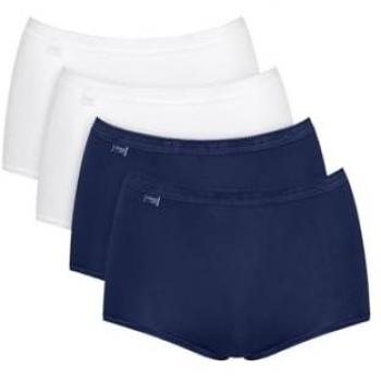 Sloggi Basic+ Maxi Briefs 4-Pack - Cotton Women's Underwear in Multicolour, Size 28 UK