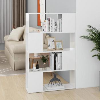Estantería divisor de espacios blanca con brillo 80x24x124,5 cm
