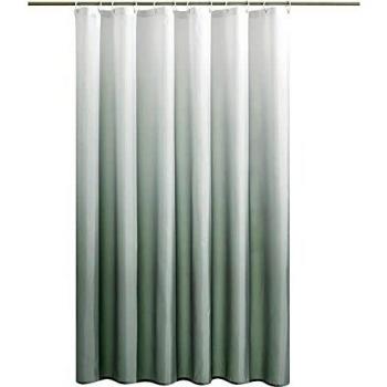 Bedsure Cortina Ducha Antimoho Impermeable - Cortina Baño Antimoho Lavable Barata de Poliéster, Cortina Bañera Degradado Bonita con Ojales, Shower Curtain 180x180 cm Individual, Blanco y Gris