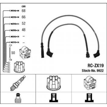 Juego de cables de encendido NGK 9922 con alta resistencia al calor, aislamiento de silicona, conectores de precisión y diseño optimizado para un rendimiento superior en vehículos
