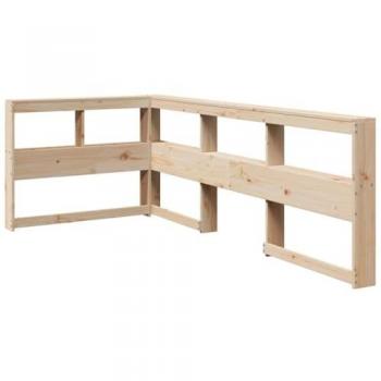 Cabecero Librería en Forma de L 75 cm Madera Maciza de Pino