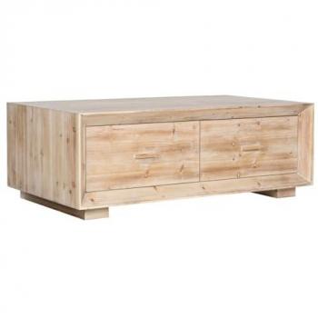 Mesa de Centro Home ESPRIT Natural de Madera de Abeto y MDF 130x70x46 cm
