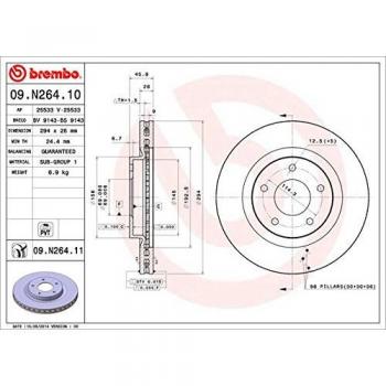 Discos de Freno Brembo Barnizados para Eje Delantero 09.N264.11