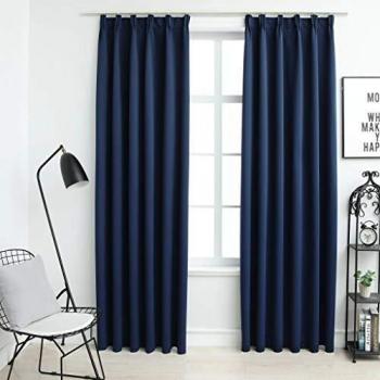 vidaXL Cortinas Opacas con Ganchos