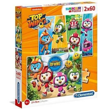 Clementoni- 2 Puzzles 60 Piezas Top Wing