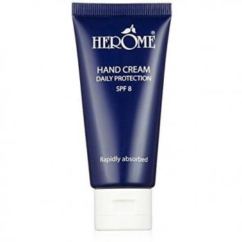 Herome - Crema de Manos Diaria 30ml | Hidratante y Reparadora, con Filtro UVA y UVB, Absorción Inmediata, Protección ante Sequedad, SPF8, con Aroma Floral