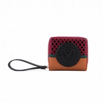 Monedero Lola Casademunt Modelo 12305014 Acolchado Colores Combinados Logo Frontal Negro