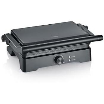 Parrilla eléctrica Severin Multigrill XL KG 2391, 1800 W, cerámica antiadherente, gran superficie de cocción 28x17 cm