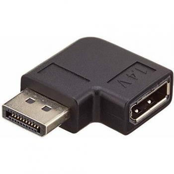 Adaptador de Vídeo DisplayPort InLine® Negro, Conector Macho a Hembra con Ángulo Izquierdo