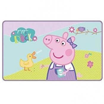 Alfombra Peppa Pig 45 x 75 cm Lila y Rosa de Poliéster para Niños
