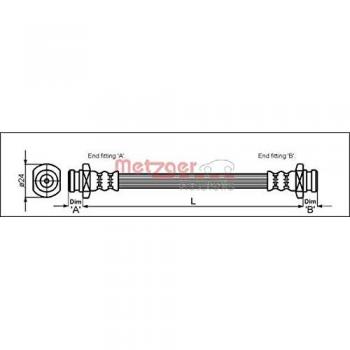 Metzger 4114732 Tubo flexible de frenos