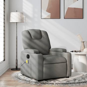 Sillón de masaje reclinable de tela en gris claro, gris oscuro y negro - VidaXL Sillón cómodo para dormitorio, silla relax, sillón sofá