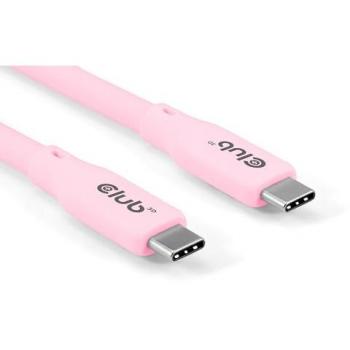 Cable USB-C Club 3D Lifestyle 240W, 20Gbps, 2m Rosa