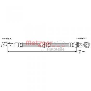 Metzger 4110193 Tubo flexible de frenos