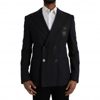 Dolce & Gabbana Dark Blue Crown Bee Double Breasted Blazer - IT46 | S