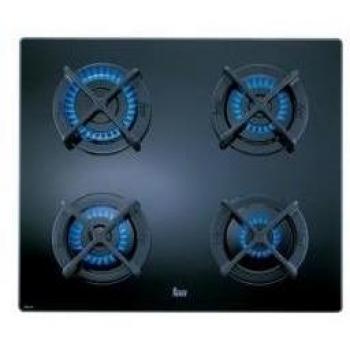Placa de Gas Polivalente Teka CGC 4G AI AL Natural con Cristal Negro y 4 Quemadores