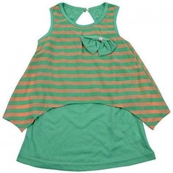 GuanCheng las muchachas 100% poliéster de rayas arco chaleco de manga corta de la camiseta de la ropa del tamaño Vestido de tirantes niños de los niños de 2-9 años