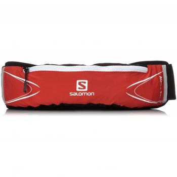 Salomon Agile 250 - Cinturón porta botella unisex, soft flask 250ml incluido, 2 bolsillos con cremallera, correa ajustable, rojo