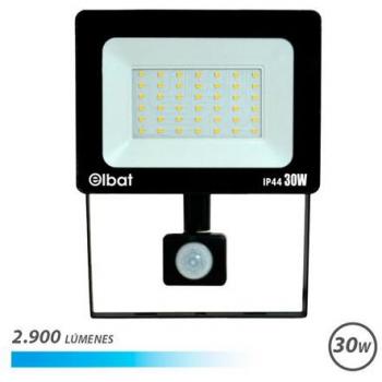 Foco LED con Sensor de Movimiento - 30W - 2900 Lumenes - Luz Fria 6.500K - Vida Util 30.000-50.000 Horas - Angulo 120º - Proteccion