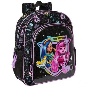 Mochila Junior Adaptable con Carro Monster High de 32x38x12cm