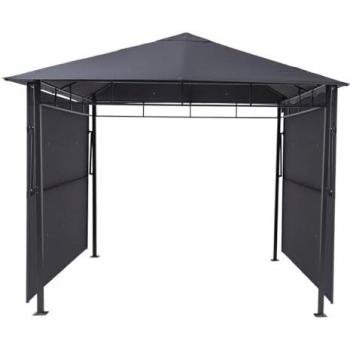 Pérgola Omelya Pizarra 3x3 m - Acero Tratado con Polvo Epóxico y Tejido de Poliéster