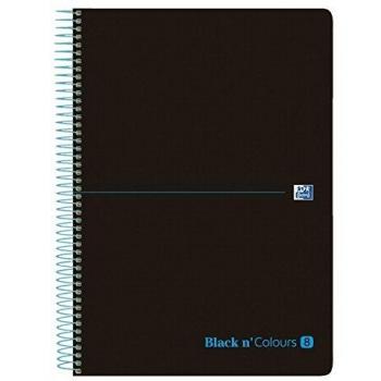 Oxford, Cuadernos A4+, Pack 5 Libretas Europeanbook-8 Espiral, Tapa plástico, 160 Hojas, Cuadrícula 5x5, 8 Colores Banda