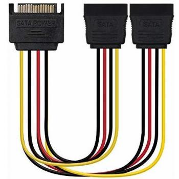 Nano Cable 10.19.0103 - Cable para alimentación SATA/M-2xSATA/H, macho-2xhembra, Color Negro, Rojo y Amarillo
