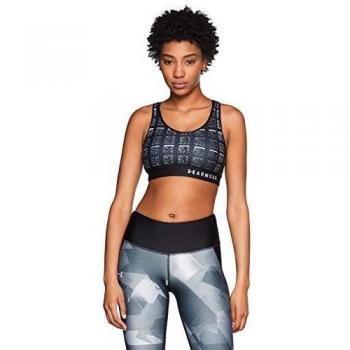 Under Armour Armour Mid Keyhole Print Sujetador Deportivo, Negro