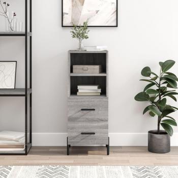 Aparador de madera contrachapada y madera de ingeniería gris Sonoma 34,5x34x90 cm, mueble de almacenaje para salón, buffet, armario auxiliar y armario de almacenamiento