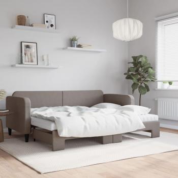 Sofá cama nido extraíble Tortorora 80x200 cm Tela Gris Topo