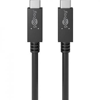 Cable USB-C 3.2 Gen 2 de Carga y Sincronización 100W PD, 0.5 metros, Negro